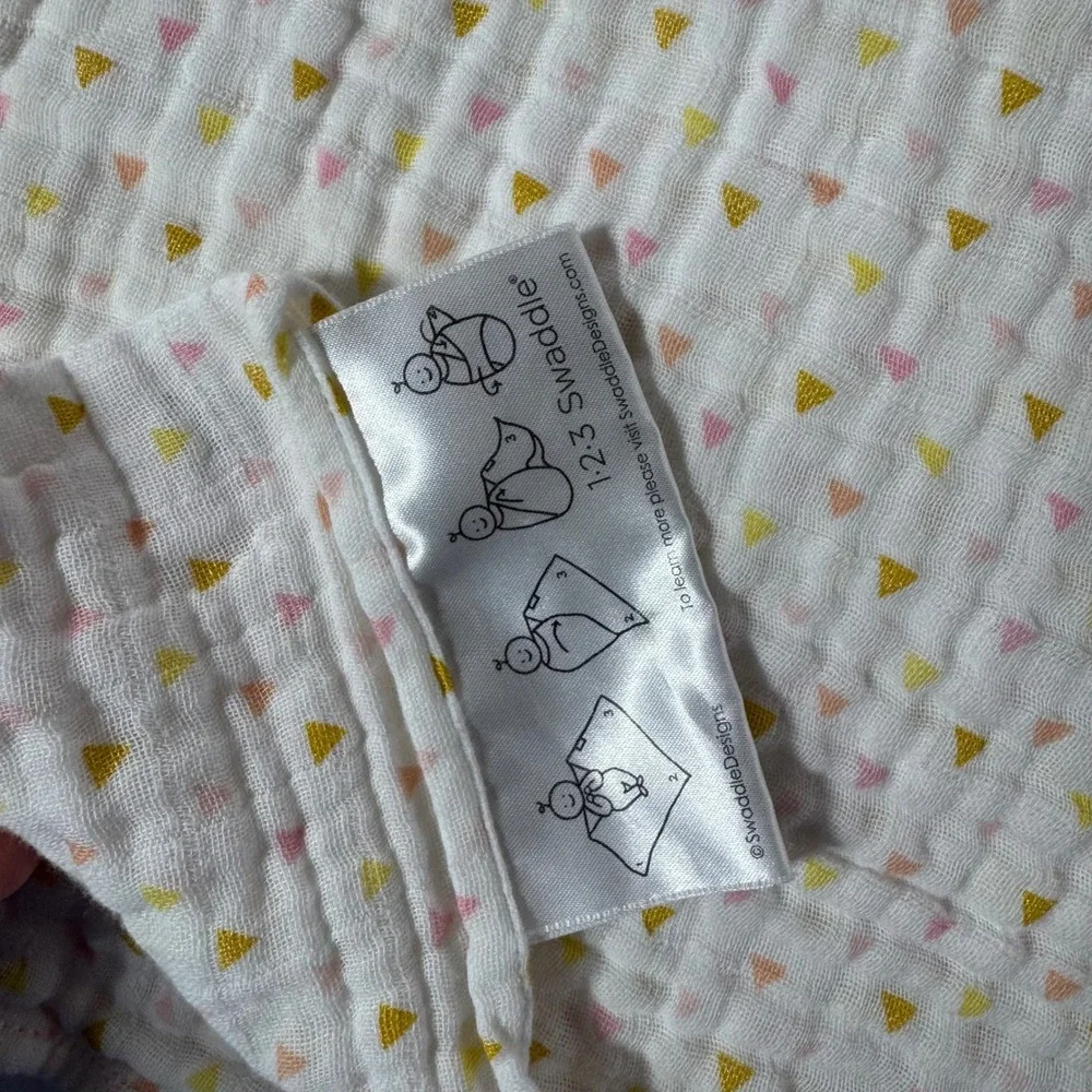 Cloud Island SwaddleDesigns Muslin Blankets 2pk Pink Polka Dot Triangle Cotton